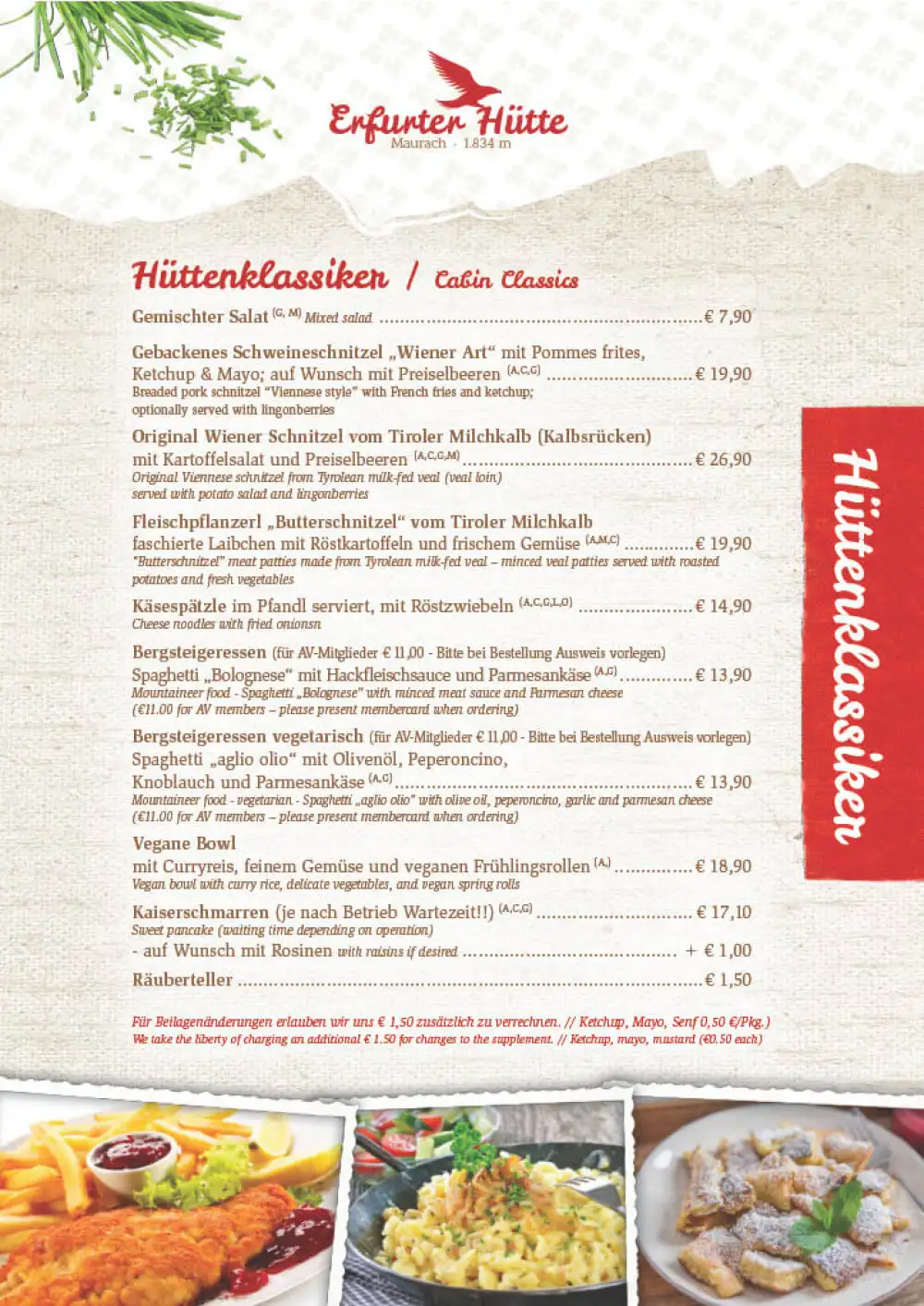 Erfurter Hütte – Tiroler Spezialitäten