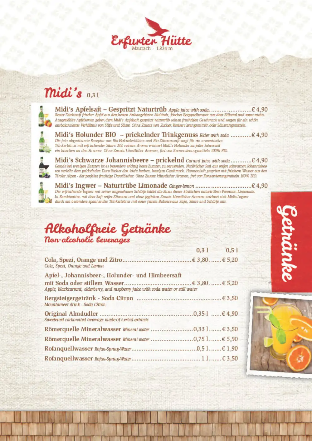 Erfurter Hütte – Tiroler Spezialitäten